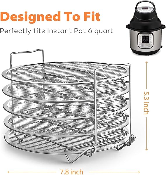 Goldlion Accessories for Instant Pot 6 Qt, Dehydrator Rack, Silicone Sling and Skewer Stand