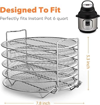 Goldlion Accessories for Instant Pot 6 Qt, Dehydrator Rack, Silicone Sling and Skewer Stand