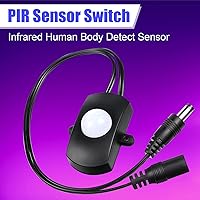 Vista 4 de Hortsun 3 piezas DC 5V-24V 5A PIR Sensor activado por movimiento interruptor de luz sensor de movimiento de ocupación con cable acoplador CC