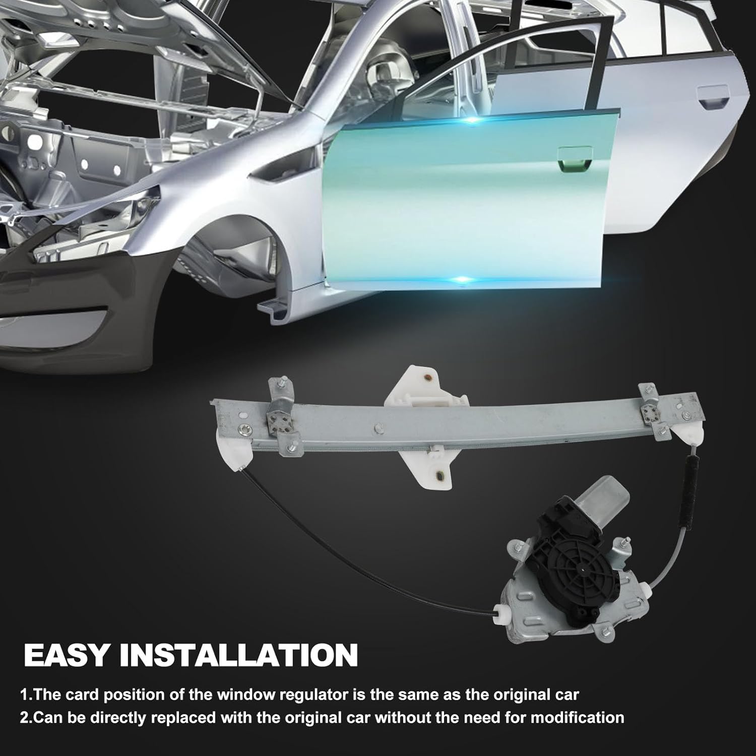 SCITOO Rear Left Driver Side Power Window Regulator With Motor Replacement for 2012-2017 for Hyundai Accent