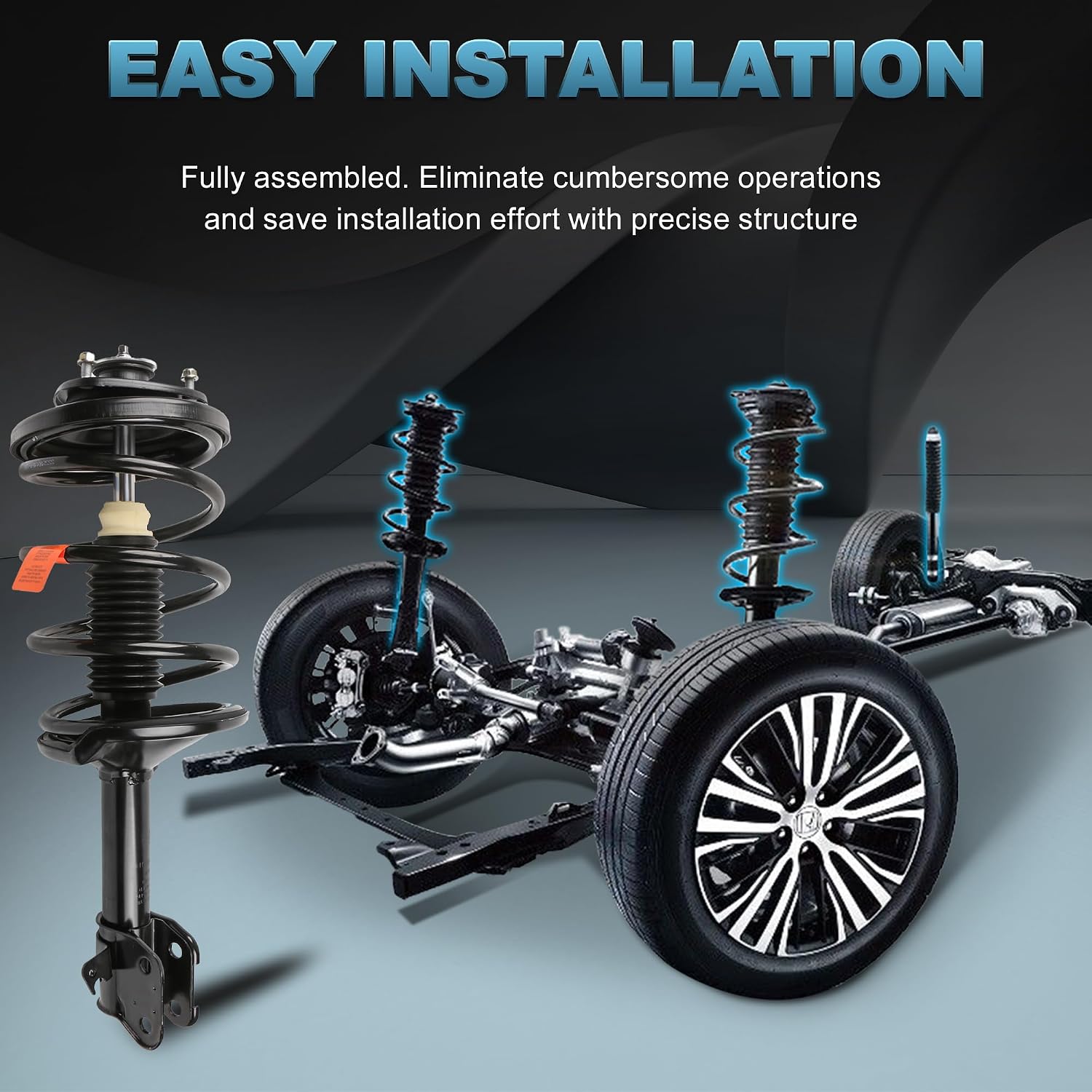 Front + Rear Struts Shocks Absorbers Assembly Compatible with 1999 2001 2002 2003 2004 Honda Odyssey 171597 171598 344353 37218