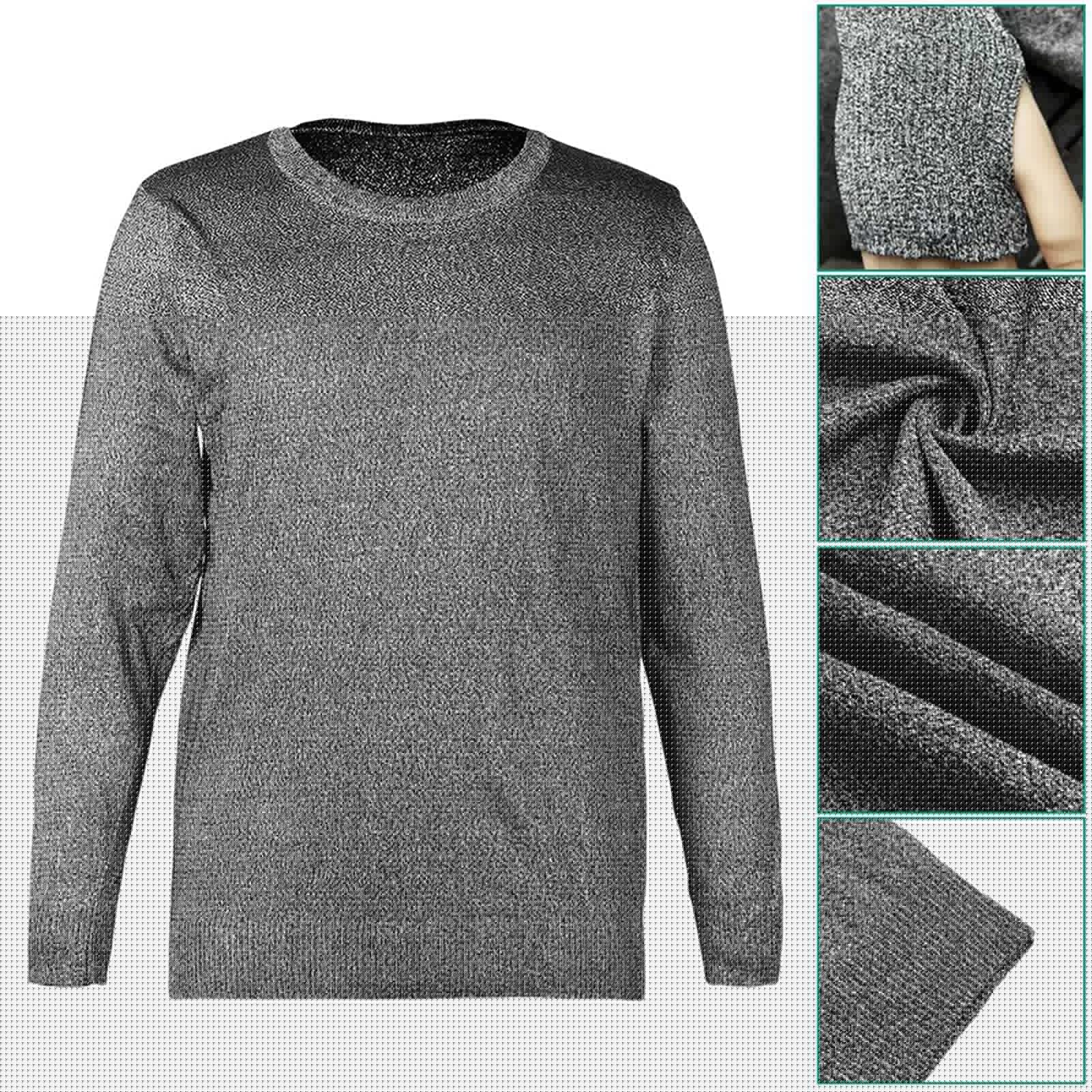 Camiseta Resistente a Cortes Ropa Anti-Corte Resistente a Cortes Equipo de protección de Nivel 5 Cuello Redondo Manga Larga Chaleco a Prueba de Cortes de 5 Niveles(XXL)