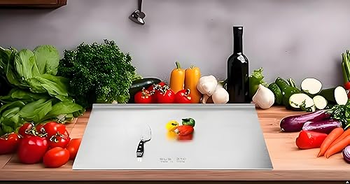 Miniatura 3 de Tablas de cortar de acero inoxidable 316, tablas de cortar para cocinas, tabla de cortar grande, esta tabla de cortar de cocina mide aproximadamente