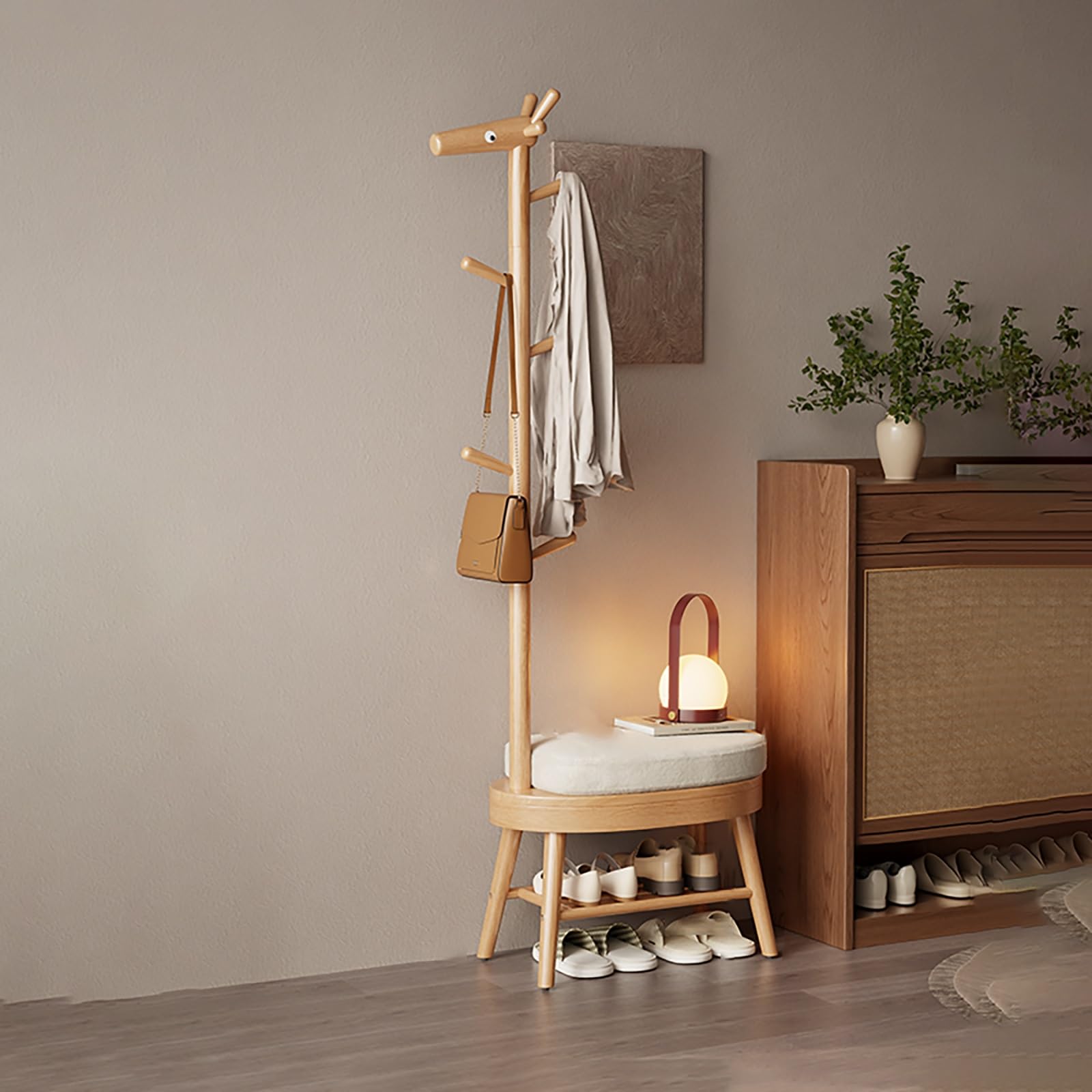 Banc à chaussures gain de place pour organiser un couloir étroit