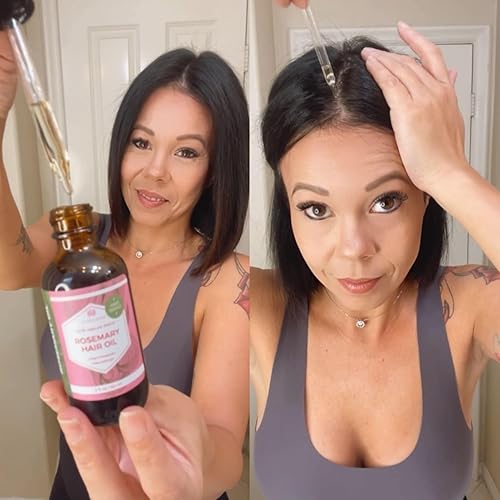 Miniatura 2 de Leven Rose Aceite orgánico de romero para el crecimiento del cabello con ricino, romero, menta, jojoba, argán, semillas de calabaza, extracto de