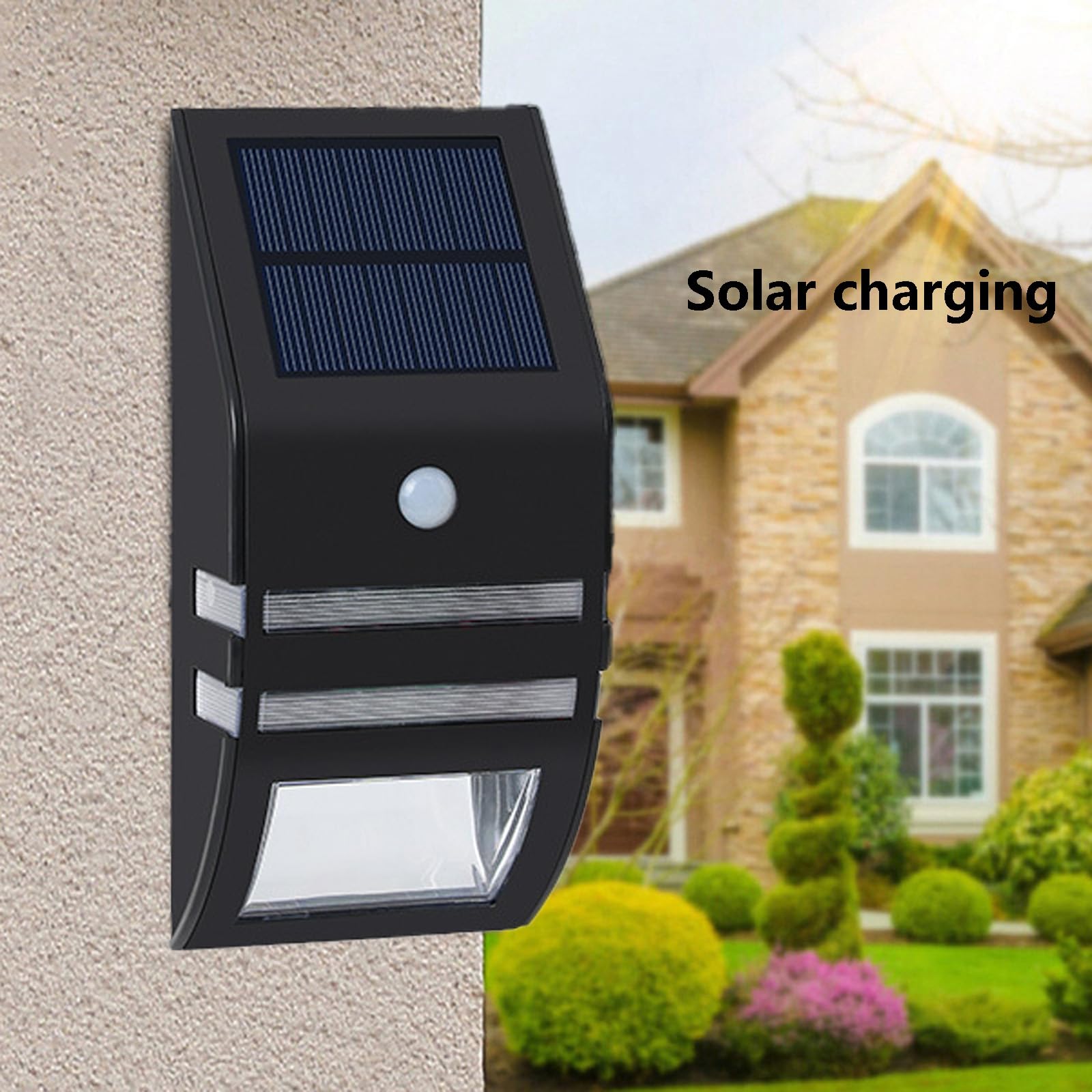 Lampada da Parete a LED Solare, alimentata a Batteria, con sensore di Movimento, Impermeabile IP65, Illuminazione Esterna dal Design Moderno per Cortile, vialetto e Giardino.