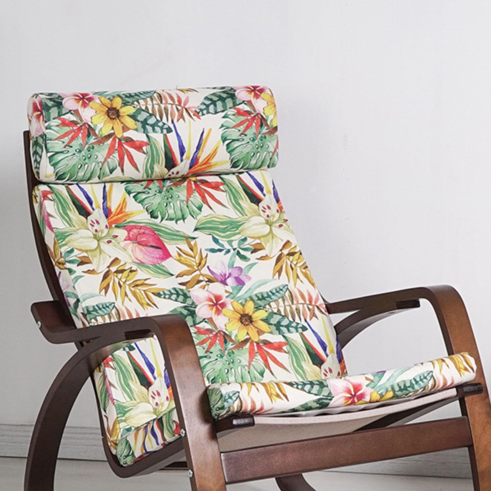 GAOBINGB 1 Piece Poang Chair Armchair Cushion, Soft Rocking Chair Cushion Replacement with Removable Cover Poang Chair Cotton Cushion Non Slip,Thick Padded,Sun Bouquet
