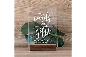 Acrylic Gifts and Cards Sign with Wood Stand