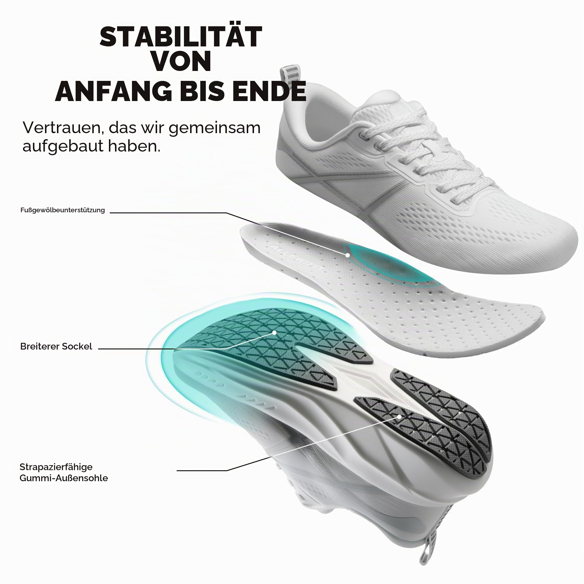 ALLSWIFIT Damen Laufschuhe – Leichte Running Schuhe, Dämpfung, rutschfest, Bequeme Sportschuhe für Fitness, Walking