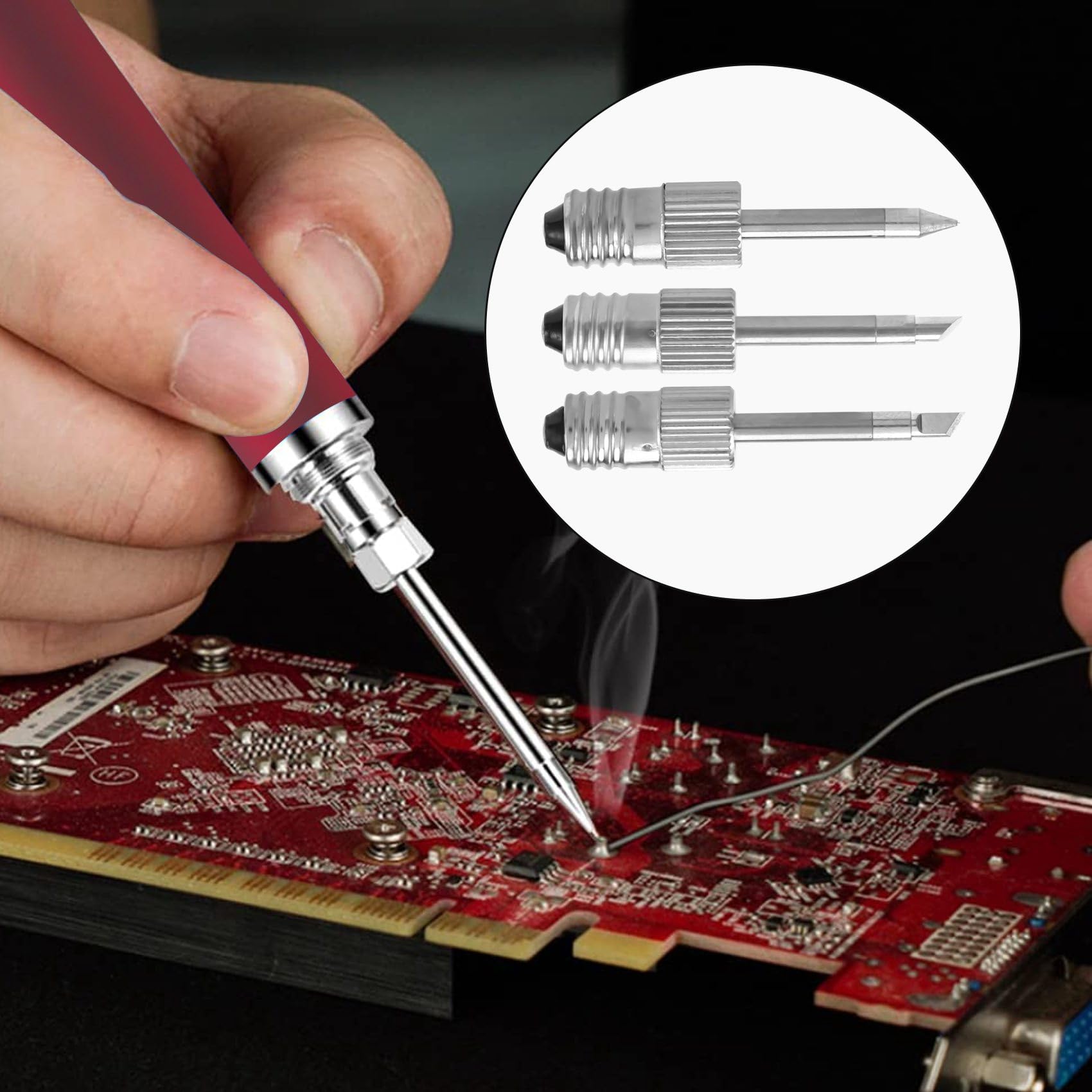 Jevina 3 punte per saldatura in con testa di saldatura USB per stazioni di saldatura con interfaccia E10