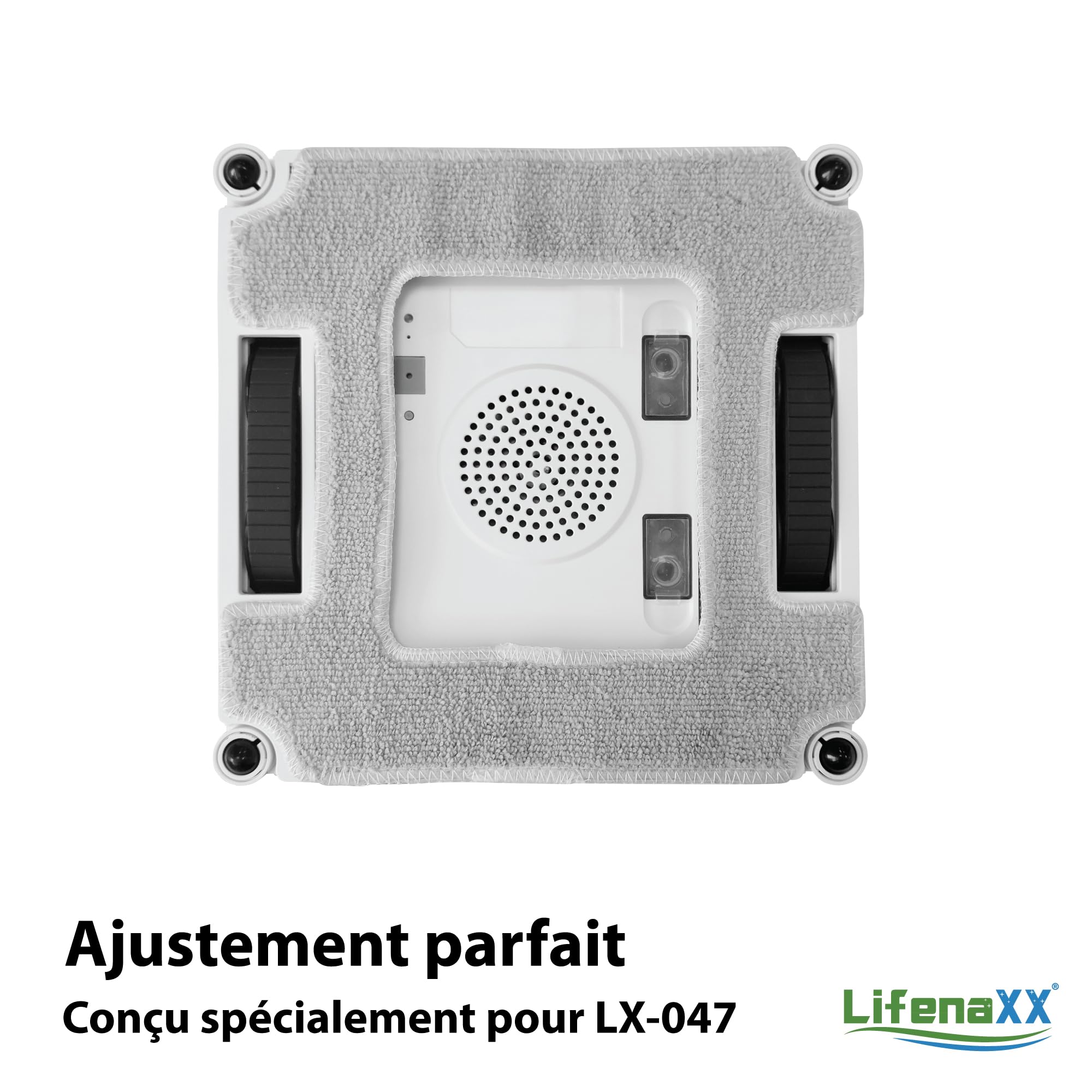 Lifenaxx Lingettes de Rechange (6 pièces) pour Robot Laveur de vitres LX-047 – Lingettes de Nettoyage en Microfibre Originales à Forte Absorption des saletés, durables et Parfaitement ajustées