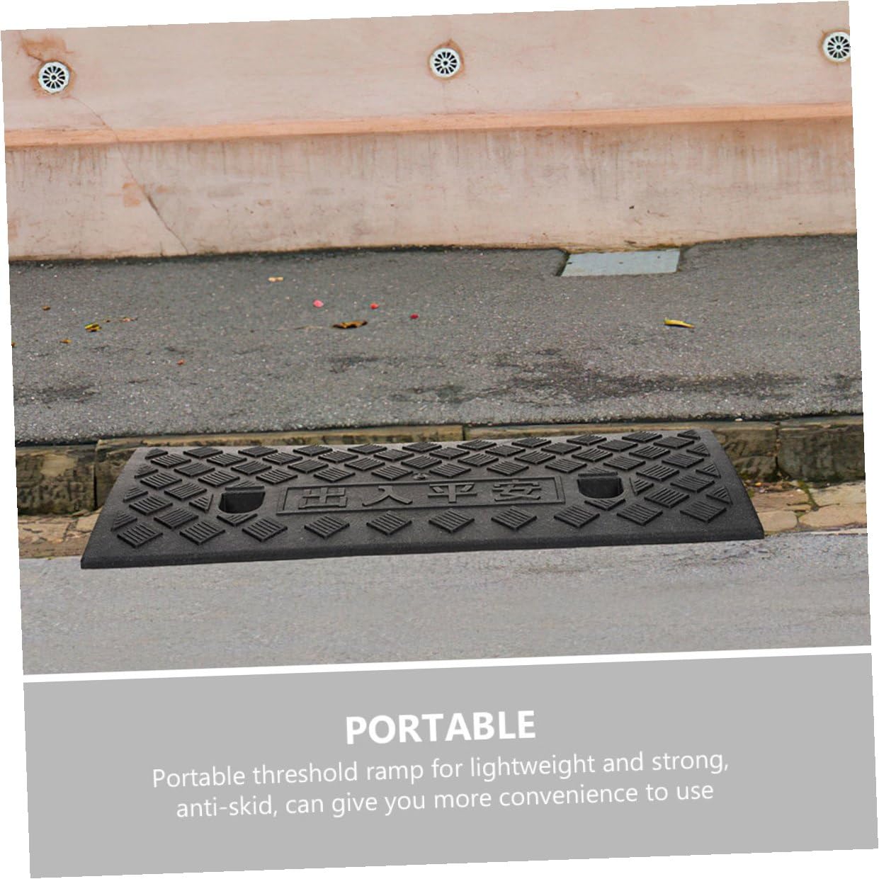 Rampa Soglia Porta in Gomma Nera Antiscivolo Portatile