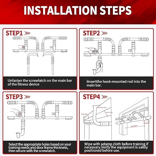 Miniatura 6 de IRON AGE Pull Up Bar for Doorway 2025 New Pullup Bar - Industrial Grade Steel, Hang & Go Training, Multi-Grip Horizontal Array