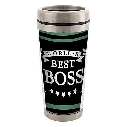 Elanze Designs World's Best Boss Stainless Steel 16 oz Travel Mug with Lid