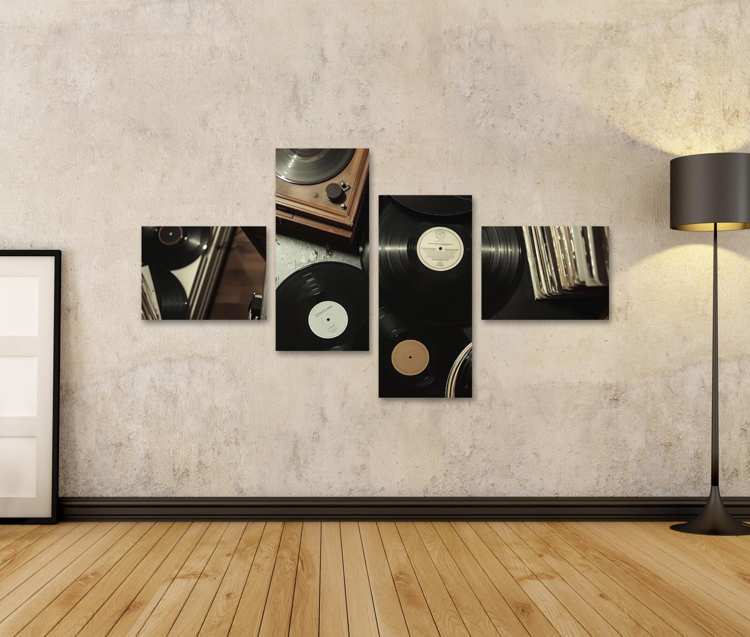 islandburner Immagine su tela Vecchie dischi e giradischi nella collezione per soggiorno amanti della musica negozio di musica immagini murali poster