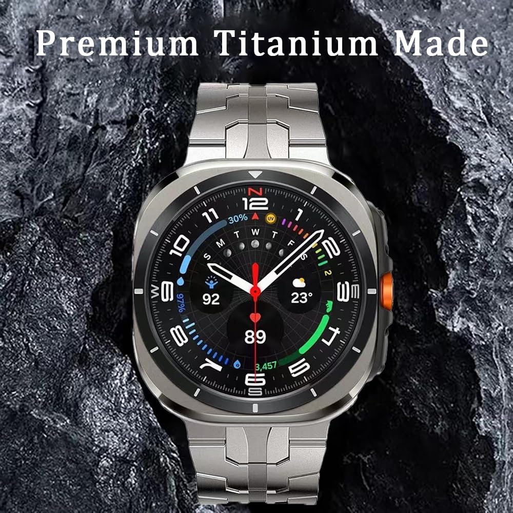 Bracelet magnétique en titane compatible avec Galaxy Watch Ultra 2 47 mm (2026/2025, 2024), design sans espace - Accessoire pour Samsung Galaxy Watch Ultra 2/1 47 mm