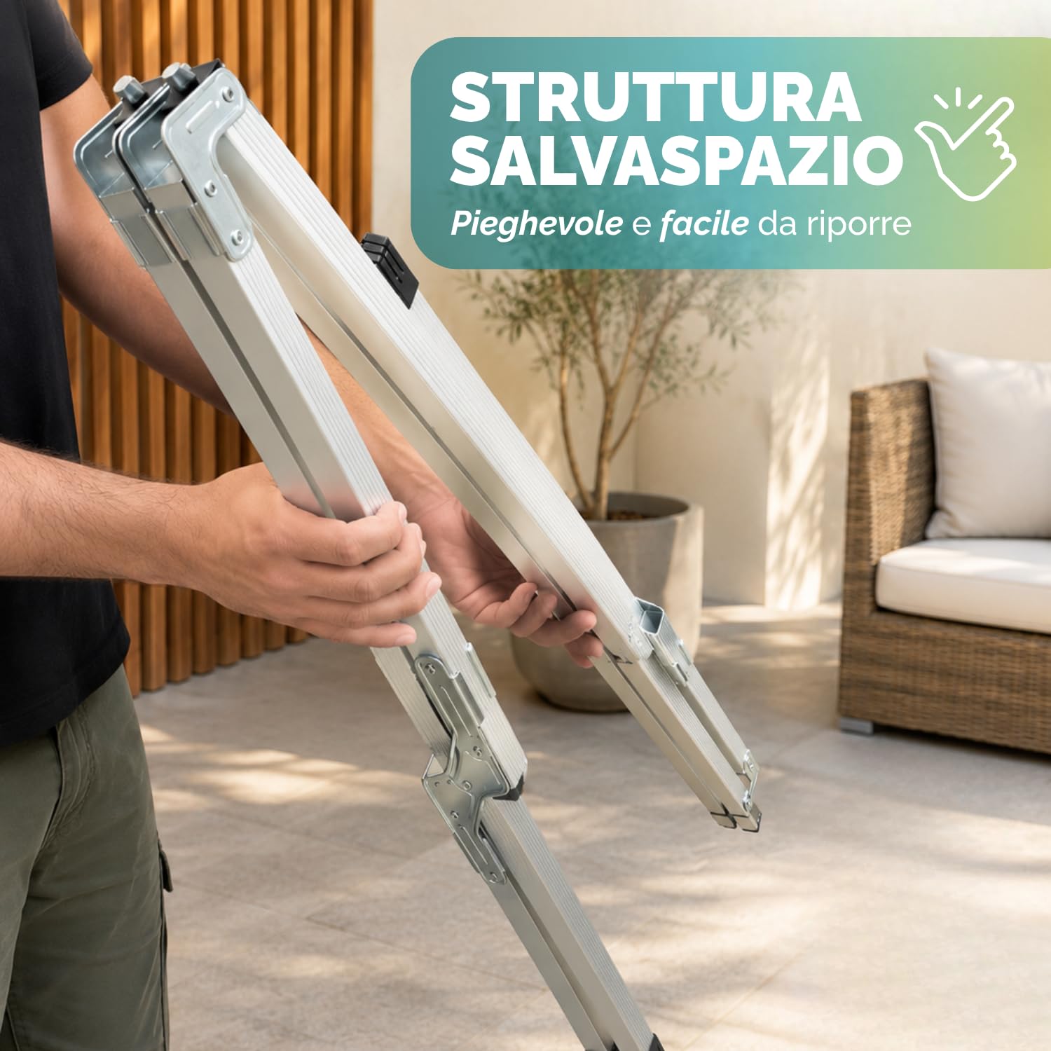 PALUPLUS Tavolo da Campeggio in Alluminio Pieghevole da 110x70x70 cm, Tavolo Camping Portatile Arrotolabile per Camper, Picnic, Pesca, Giardino, Terrazza e Outdoor, con Borsa per Trasporto -2013F -7