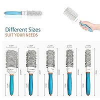 Vista 4 de Cepillo redondo para el cabello, cepillo redondo de aceite marroquí de aluminio, cepillo de pelo con rodillo para secar con soplado, rizar, alisar