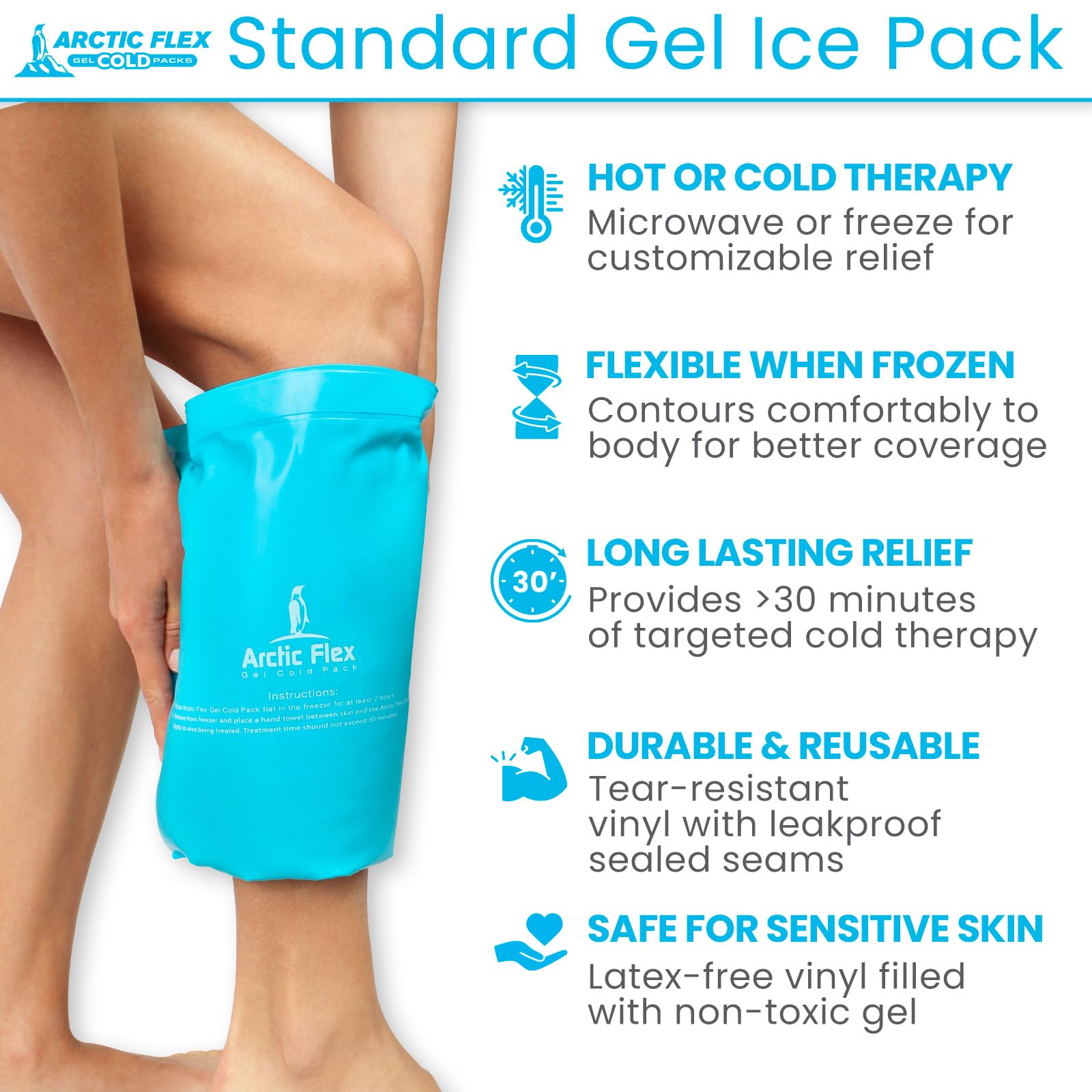Arctic Flex Riutilizzabile di gel impacco di ghiaccio - ice bag terapia del freddo - impacco caldo comprimere/riscaldata (X-grande (11 "x 14"))