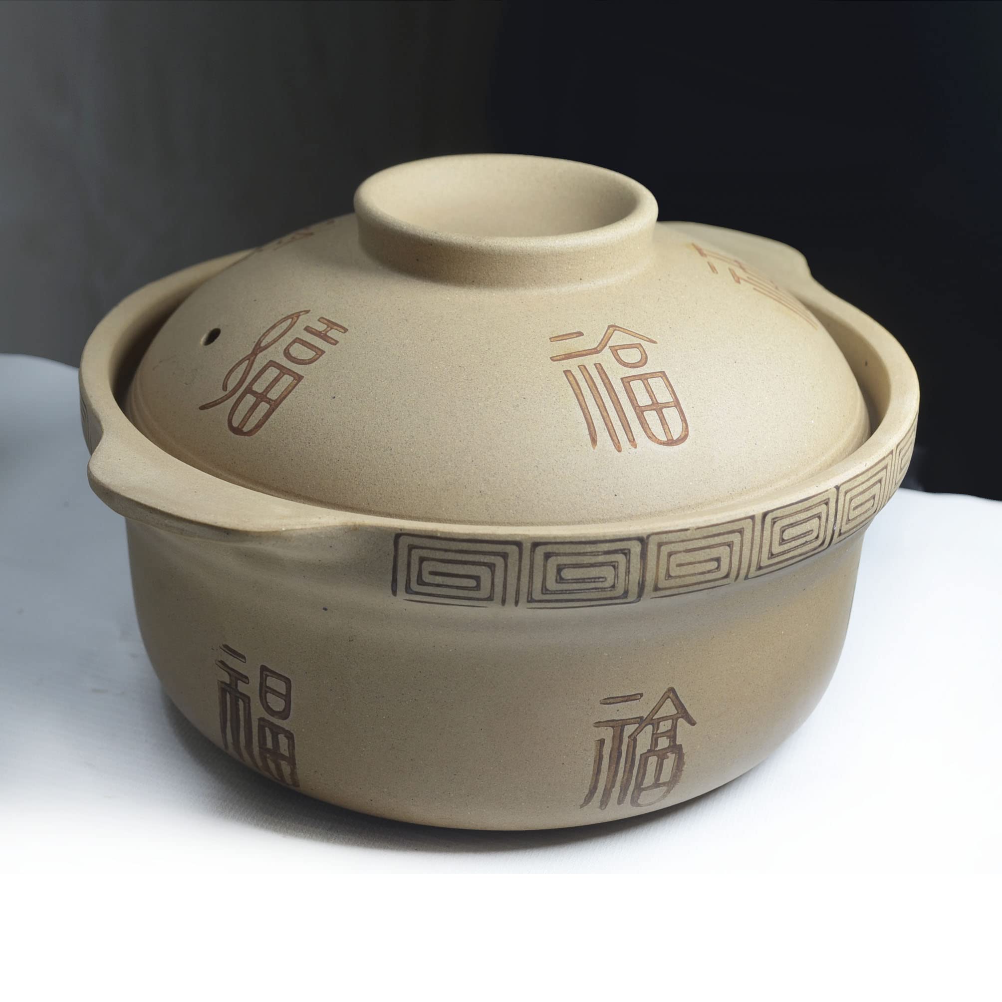 Shaguo Bol Zisha Pierre d'argile pour la cuisson de la soupe Dolsot Bibimbap Gamme exclusive Terre non émaillée (couvercle gris argile fu)