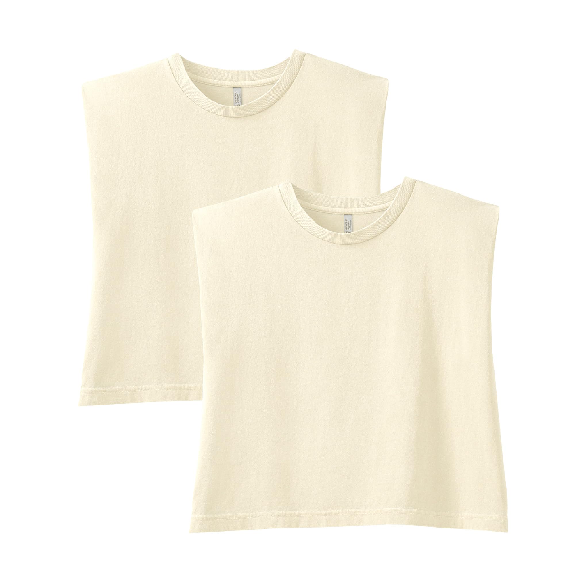 American Apparel Women's Heavyweight Cotton Boxy Cropped Muscle Tee