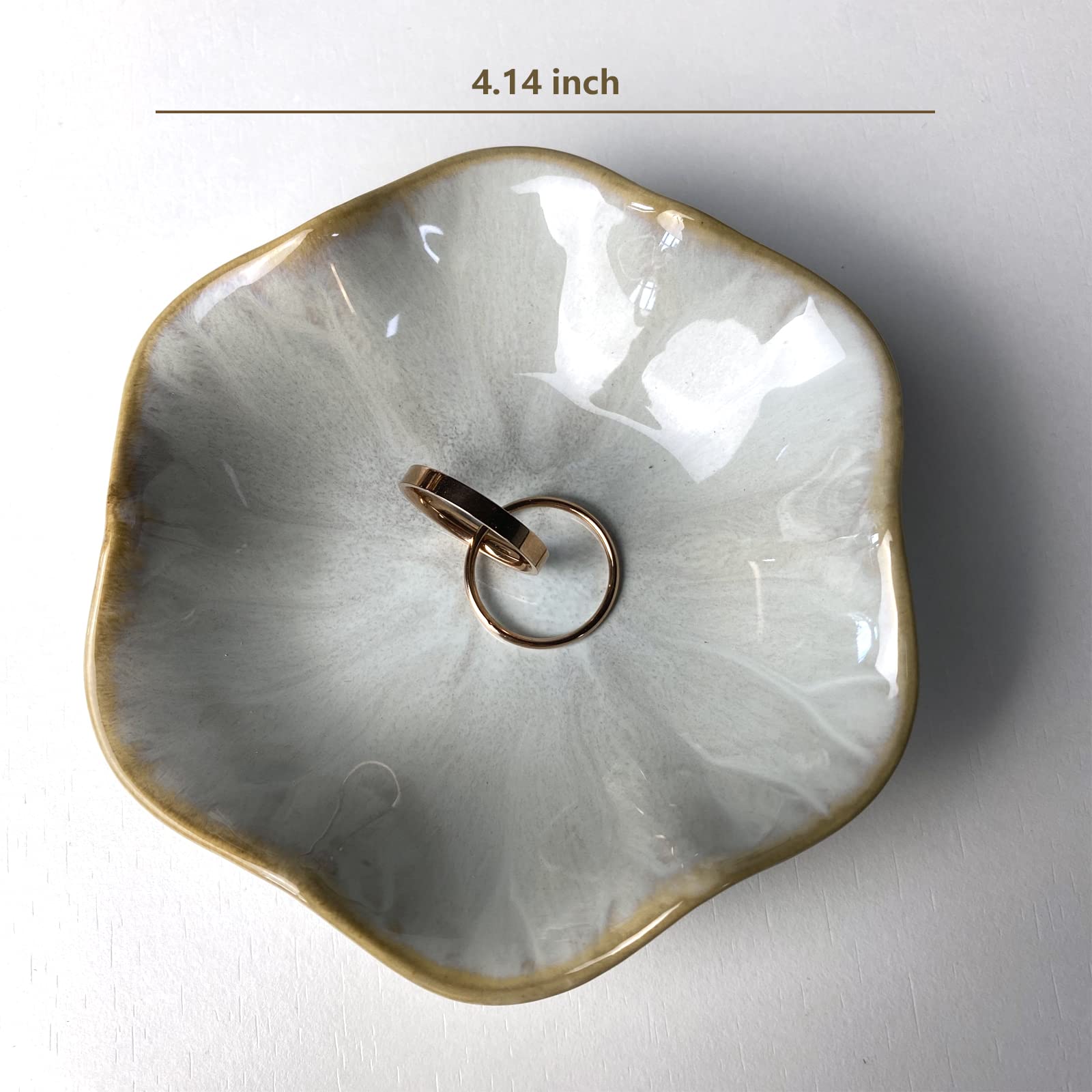 GO2HEJING Jewelry Dish, Leaf Shape Ring Trays, Key Bowl for Entryway Table, Home Decoration, Gifts for Friends Sisters Daughter Mother (Whiteâ‘ )