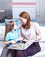 Vista 6 de popotop - Álbum de fotos 4x6-300 con cubierta de lino, libros de fotos con 300 bolsillos horizontales, álbumes de fotos para deslizar para familias