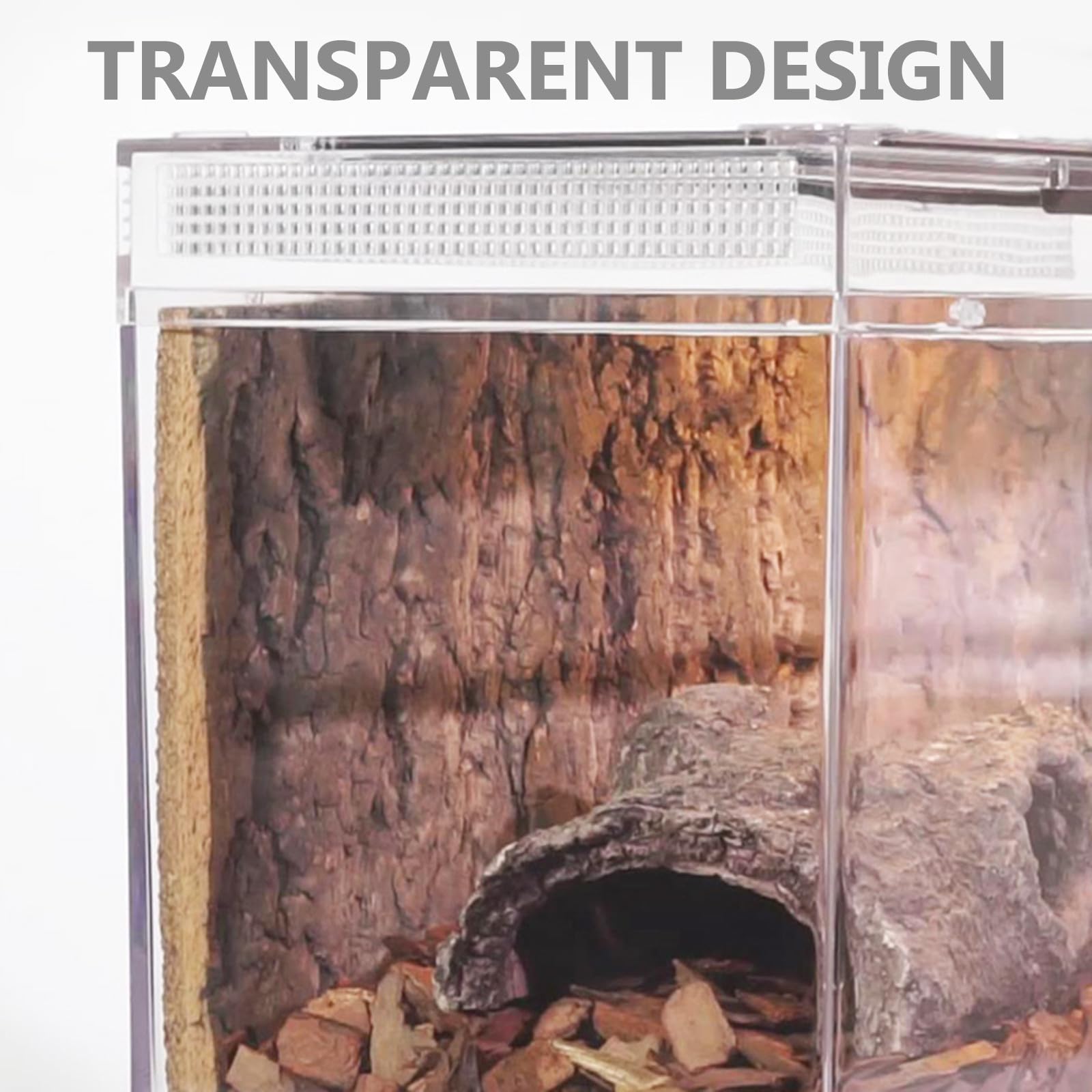 Cabilock Transparente Acryl Reptilienbox mit Schiebemagnetverschluss Wetterbeständig und Einfach Geformt für Kleine Haustiere und Taranteln als Praktisches Terrarium