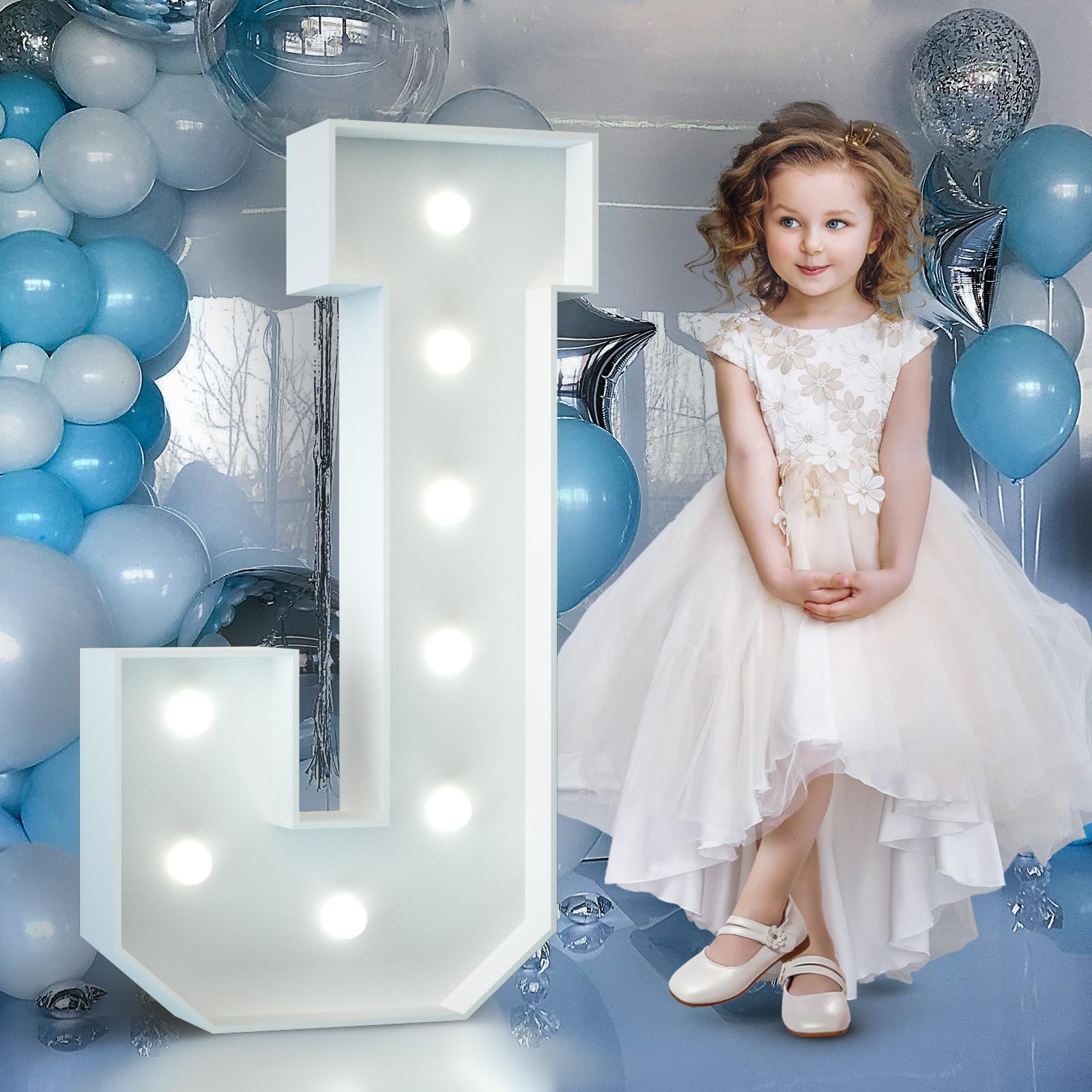 4FT Light Up Numbers Birthday Decoration Large Marquee Numbers 1 for 1st 18th 21st Birthday Party Decor Wedding, Big Number Frame Foam Cardboard Mosaic Arch Stand Pre-Cut Numbers — view 47