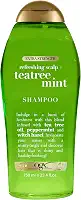 OGX Extra Strength Shampoo Refrescante para Couro Cabeludo + Teatree Mint Shampoo Revigorante para Couro Cabeludo com Óleo de Árvore de Chá e Hortelã e Hamamélis, Sem Parabenos, Surfatantes Sem Sulfatos, 70 ml