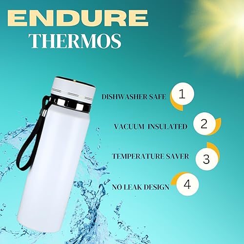 Miniatura 6 de Endure - Botella de café a prueba de fugas de 28 oz - Botellas de agua de metal selladas al vacío para calor y frío, gran capacidad, diseño duradero