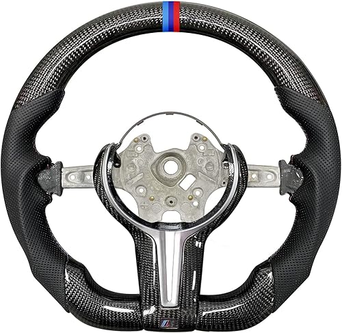 Xilady Compatible con volante para BMW de fibra de carbono de piel perforada con calefacción F30 F20 F21 F25