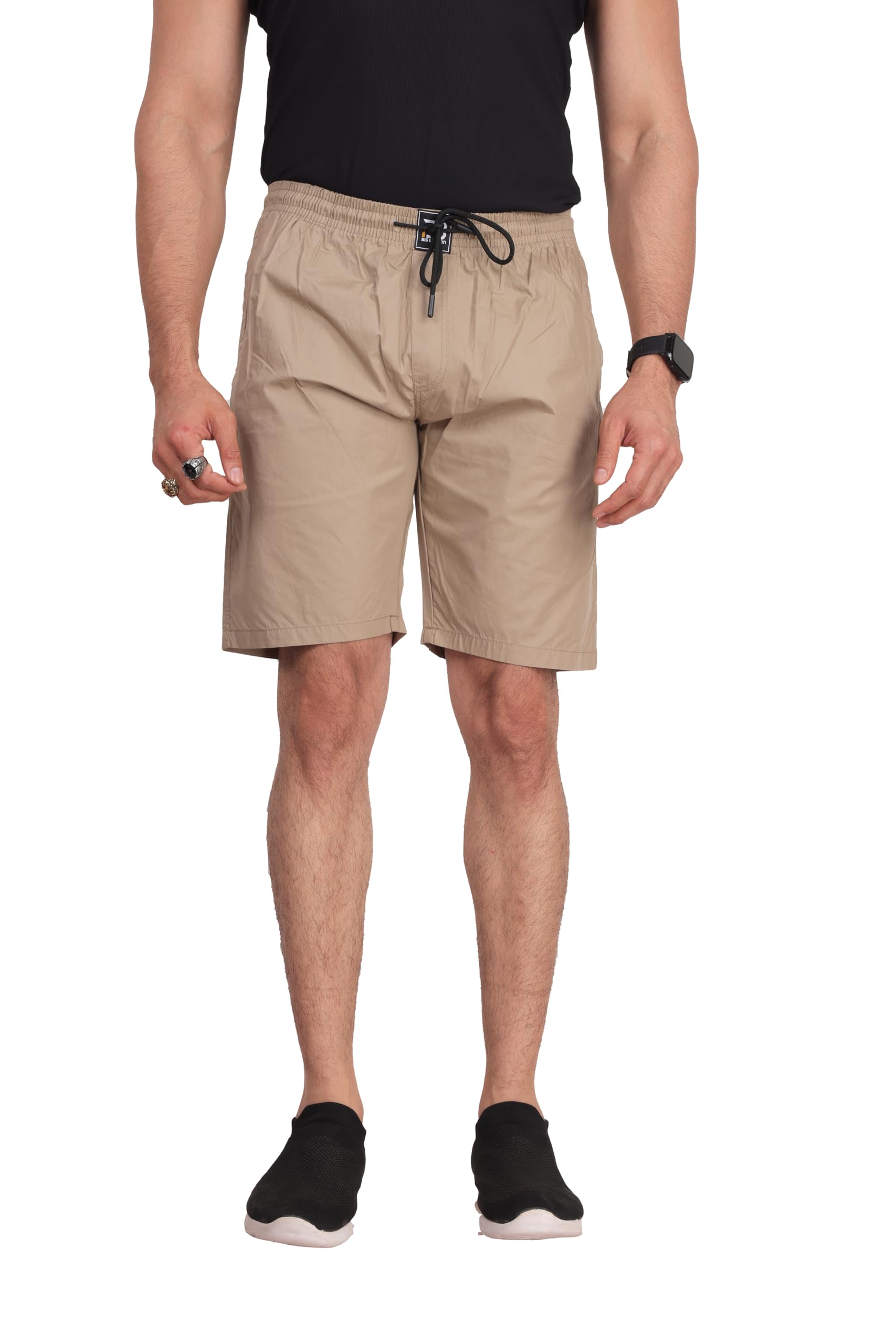 big button Mens Cotton Soft Basic Regular Lounge Shorts-picture-35