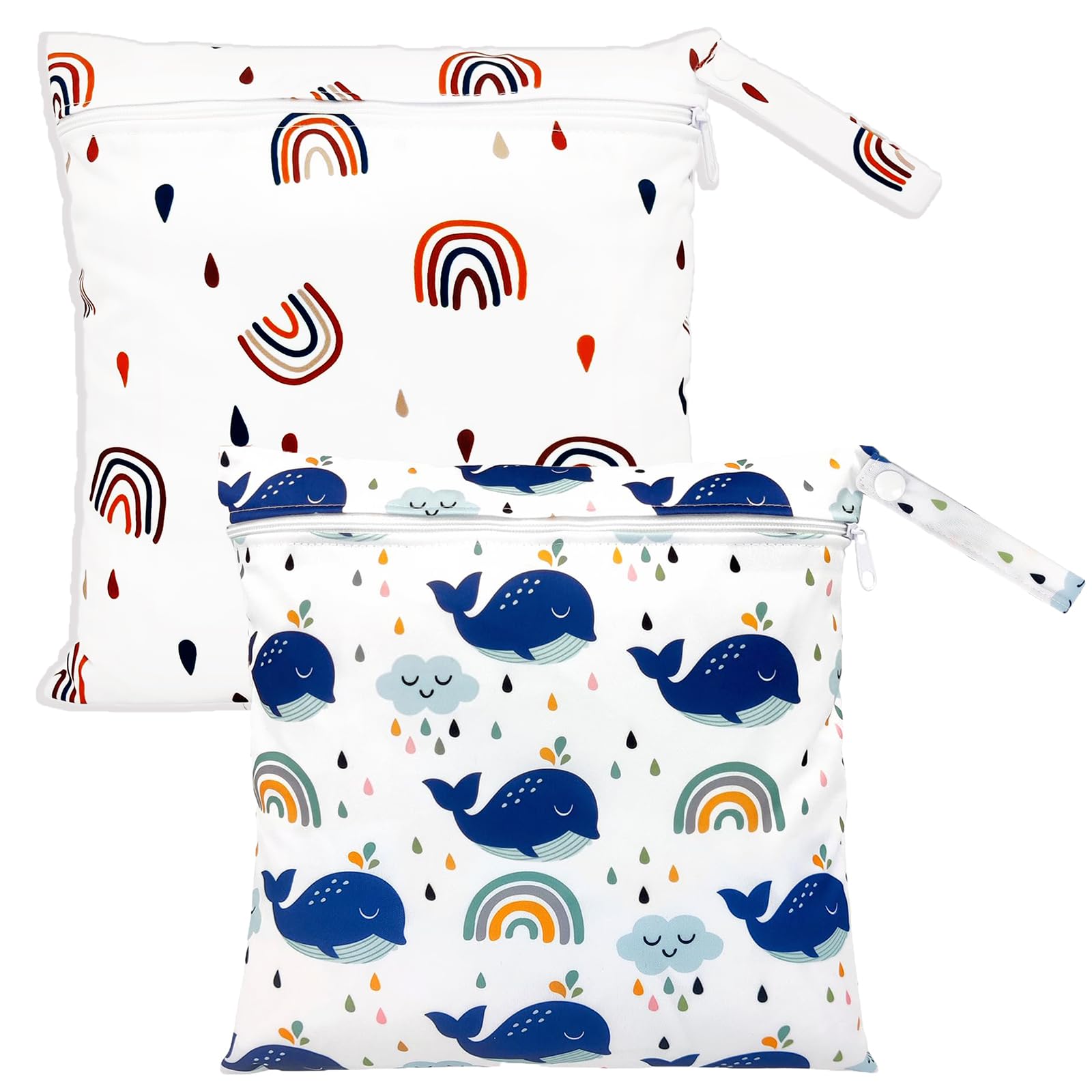 Sumneo Set of 2 [11.8 x 11.2 cm Diaper Bag Waterproof, Nappy Bag Wet Bag Baby Swimming Pool Bag