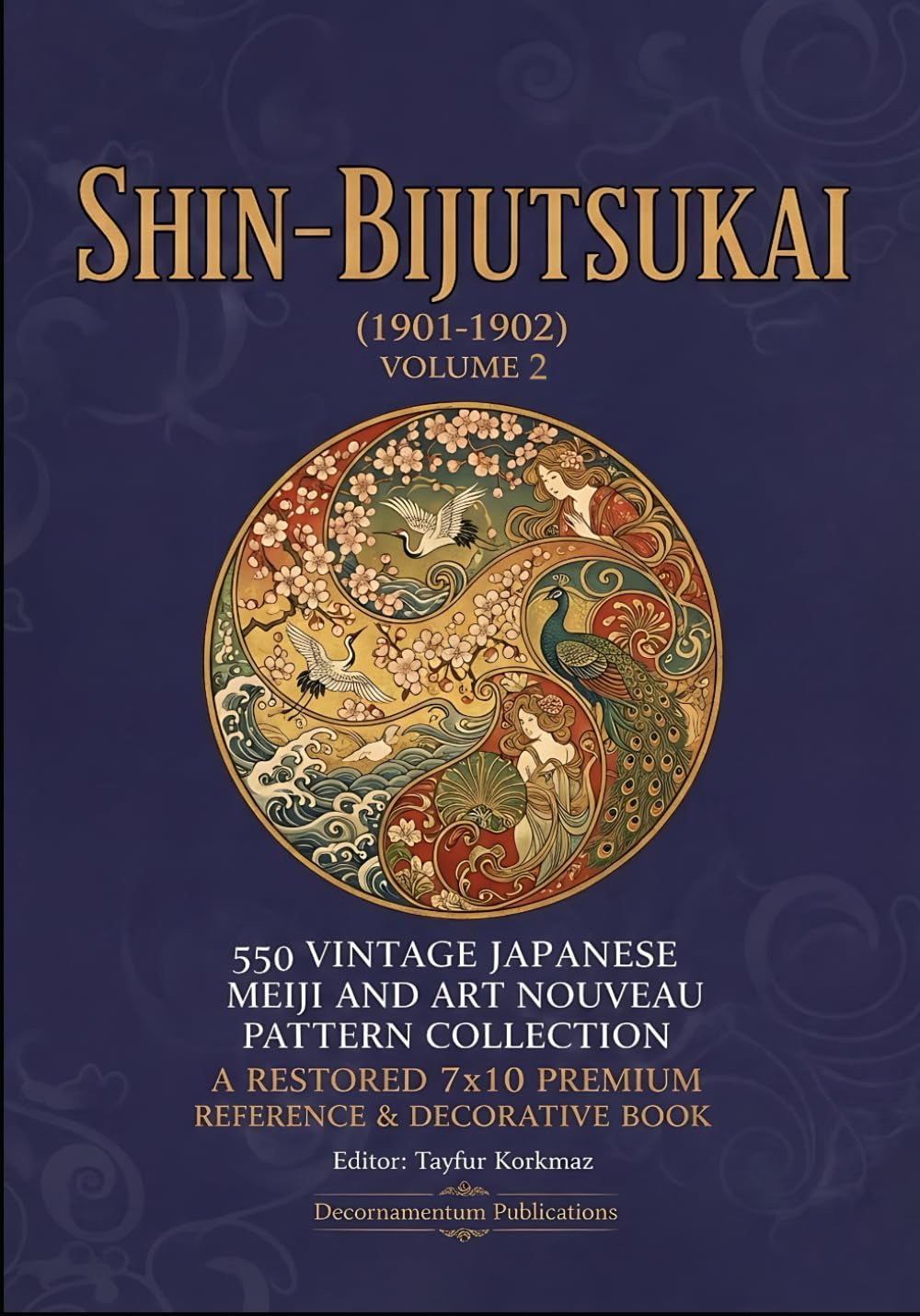Shin-Bijutsukai Vol 2 livre de motifs japonais Meiji et Art Nouveau restauré format 7x10