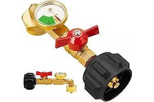 QCC1 Propane Fill Valve Adapter with Gauge for 1LB Tanks