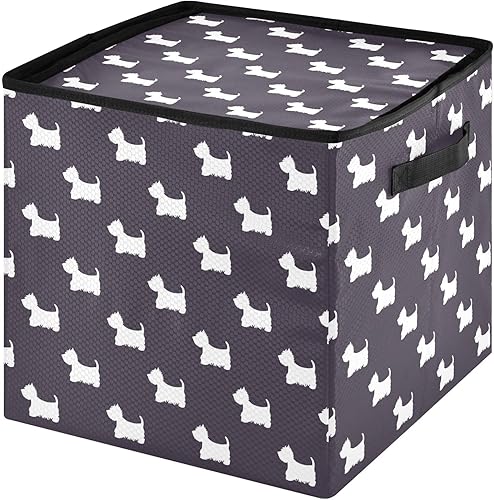 Miniatura 1 de FLildon Lindas siluetas de perros, caja de almacenamiento de adornos de Navidad, para 64 adornos navideños, contenedor de almacenamiento con