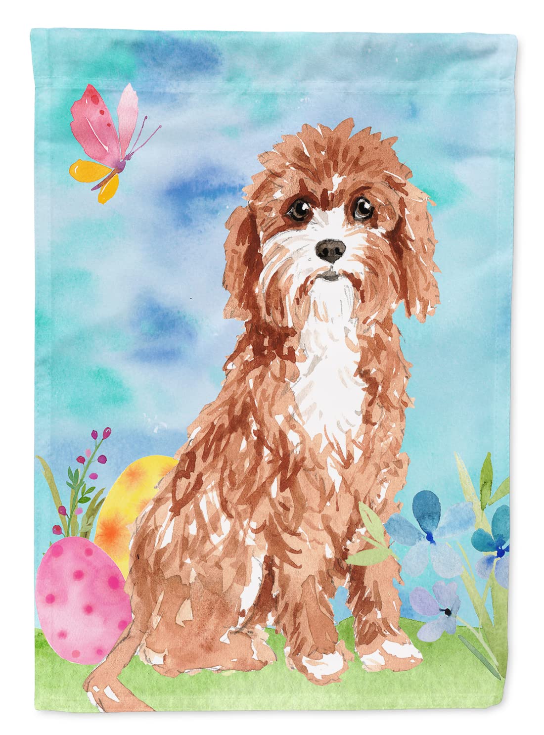 Bandiera Da Giardino Caroline's Treasures Con Cavapoo E Quadrifogli - Double Face, Resistente Alle Intemperie, 27,9x38,1 Cm (Misura Piccola) - 4