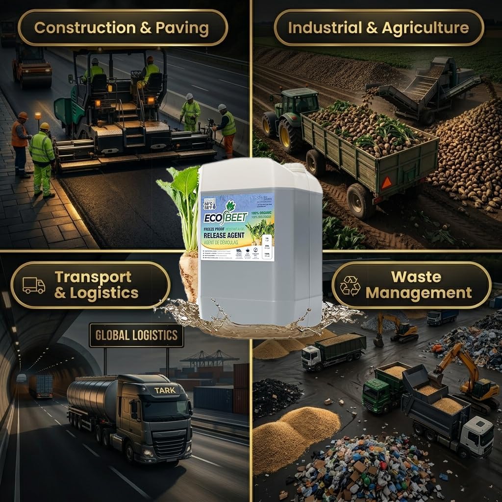 ECO Beet Release Asphalt & Concrete Release Agent - Prevent Sticking, Clumping and Freezing of Material - Beet Sugar Based Lubricant - 15 Litre Jug (4 gallons)