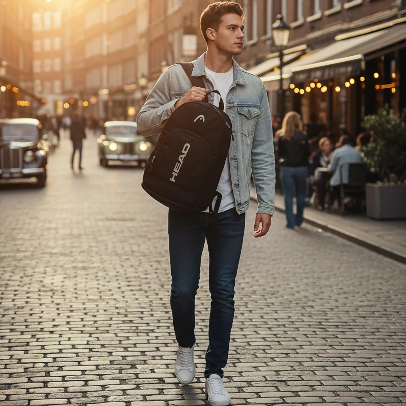 HEAD Mochila de viaje impermeable para mujeres y hombres, mochila ligera para laptop, bolsa para computadora portátil de 15.6 pulgadas