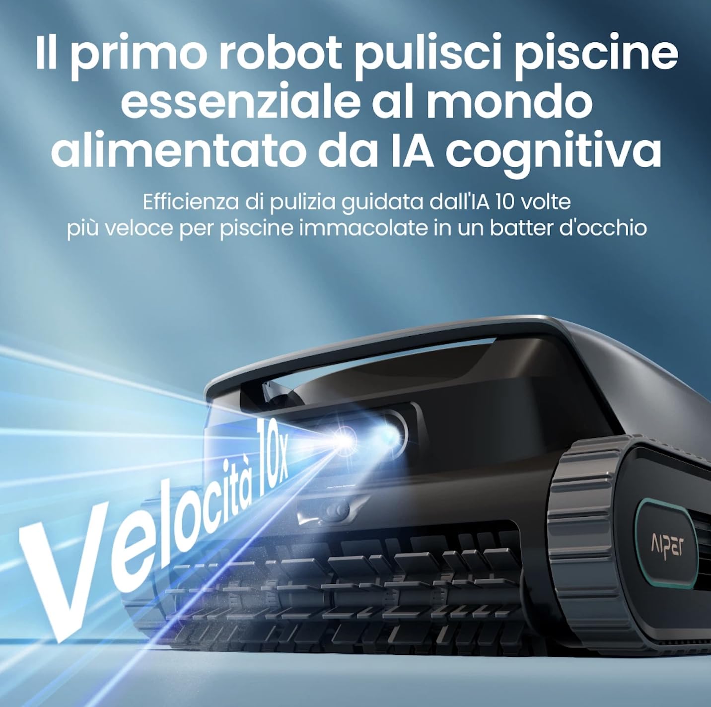 Aiper Scuba V3 Robot Piscina Senza Fili con Navigazione Intelligente AI, Pulizia Fondo e Linea d’Acqua, Filtrazione MicroMesh, Ideale per Piscine Interrate e Fuori Terra, fino a 150m²