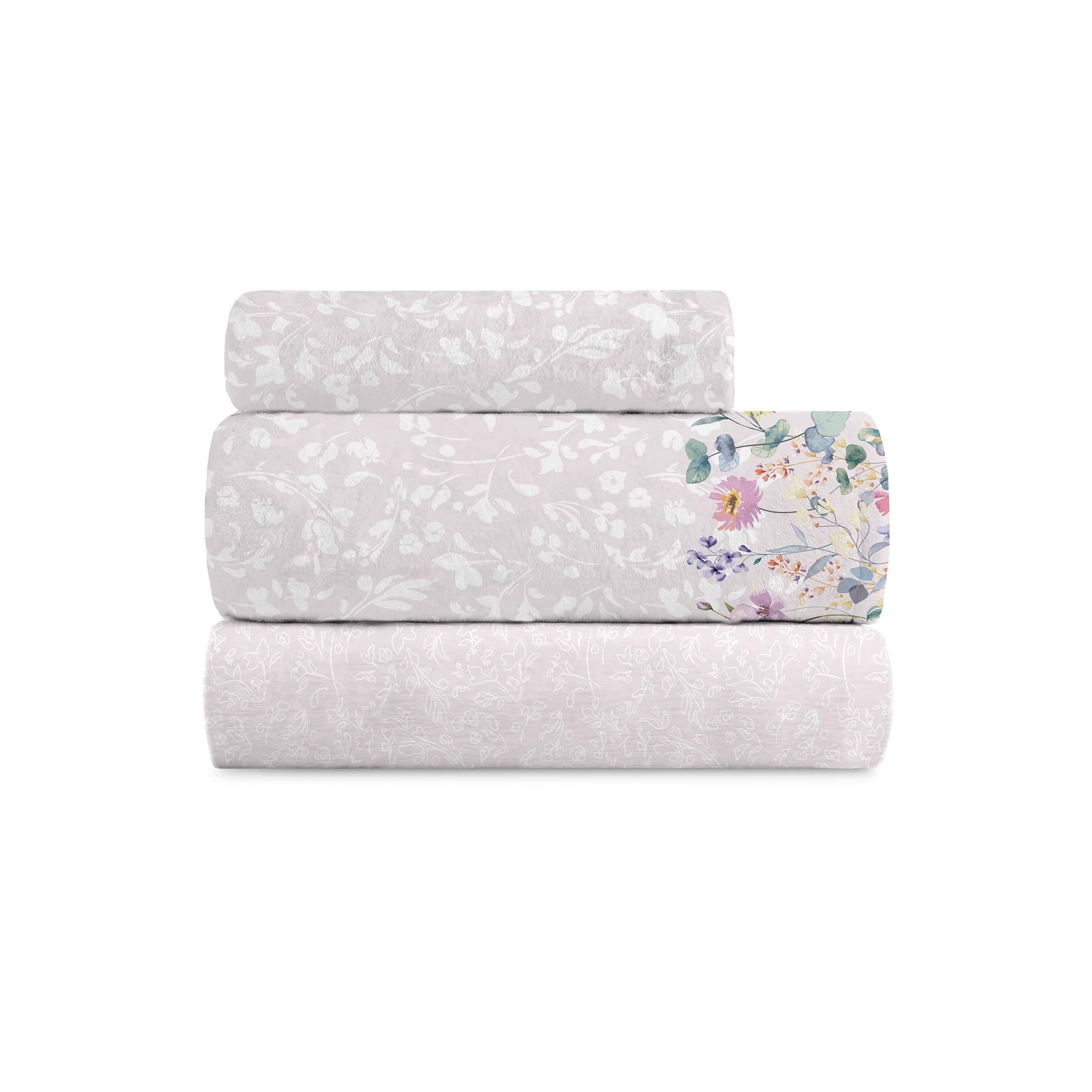 Sábanas de Coralina para Invierno Floral Velvet 557 de MANTEROL. Juego de Cama Térmico Muy calentito (C14, Cama 150cm (2 ALM))