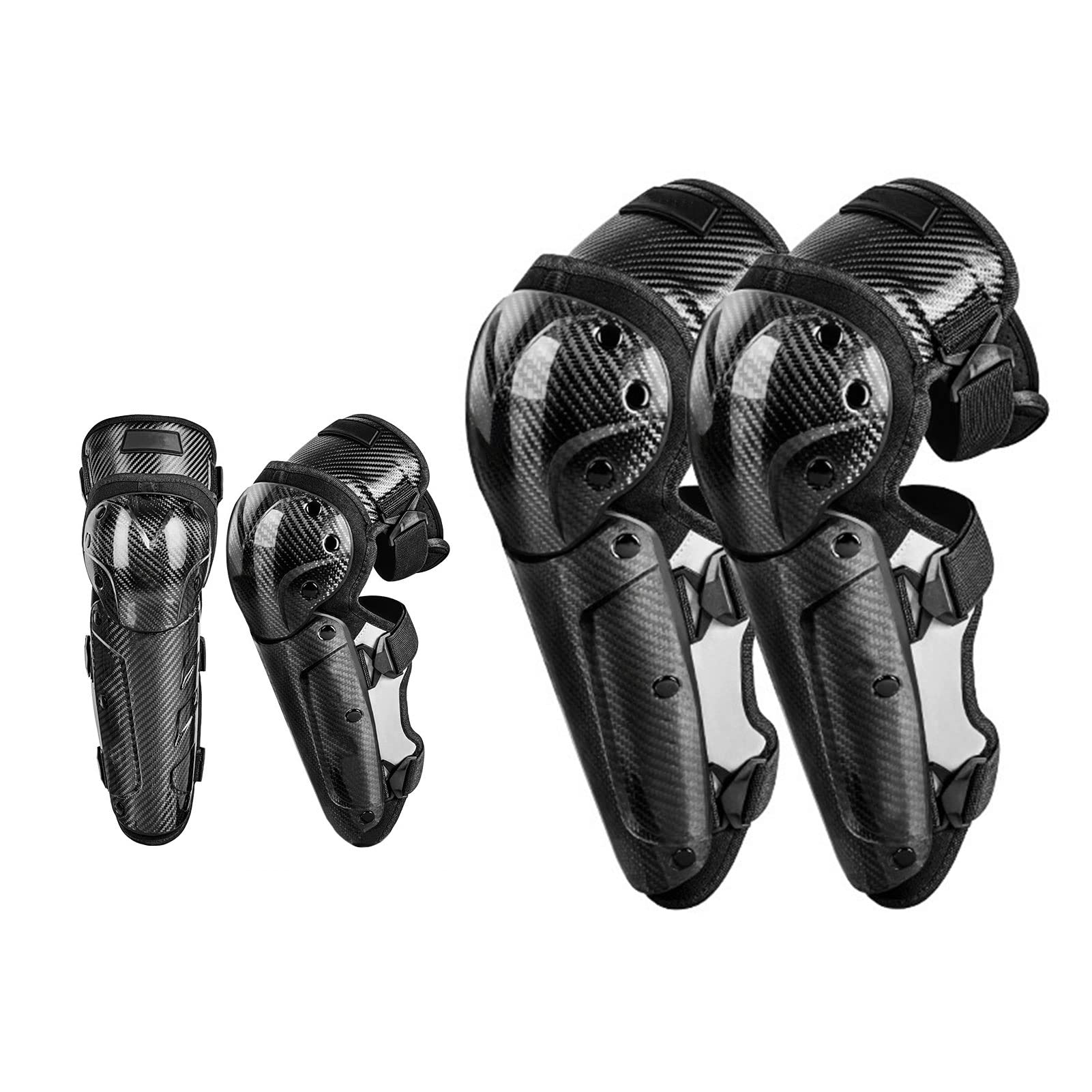Genouillere Moto Route, Genouillère Coudière Moto Antidérapant Vélo Genouillères et Coudières Équipement De Protection pour Adultes Hommes Sports De Plein Air Protection De Genou, 4 Pcs