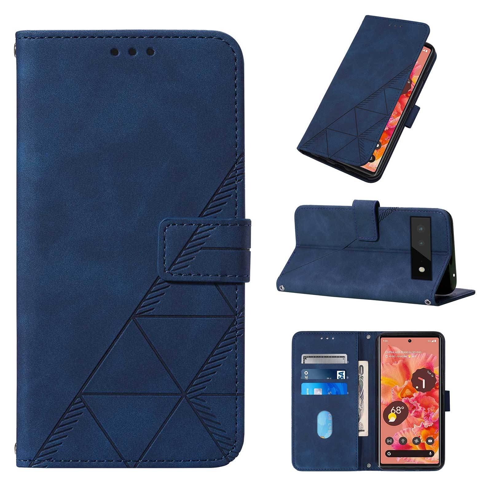 Custodia A Portafoglio Con Tracolla Per Google Pixel 6 Pro, In Pelle PU, 4 Slot Carte E Supporto Integrato, Nera - 4