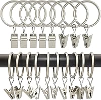 Vista 38 de Paquete de 100 anillos de cortina con clips, ganchos de anillos de clip de cortina, clips colgadores de lazos para colgar cortinas, drapeados
