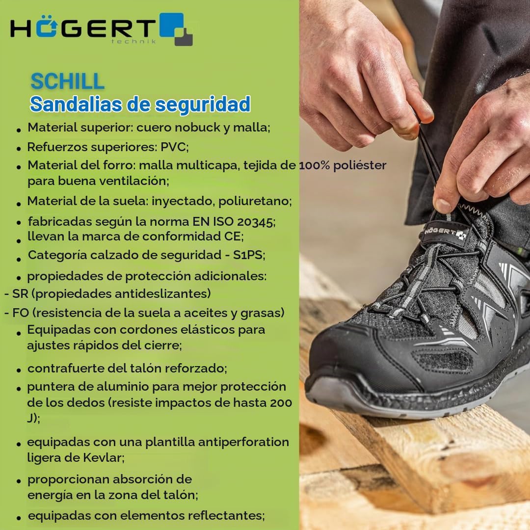 Högert Schill S1PL FO SR - Sandalias de Seguridad
