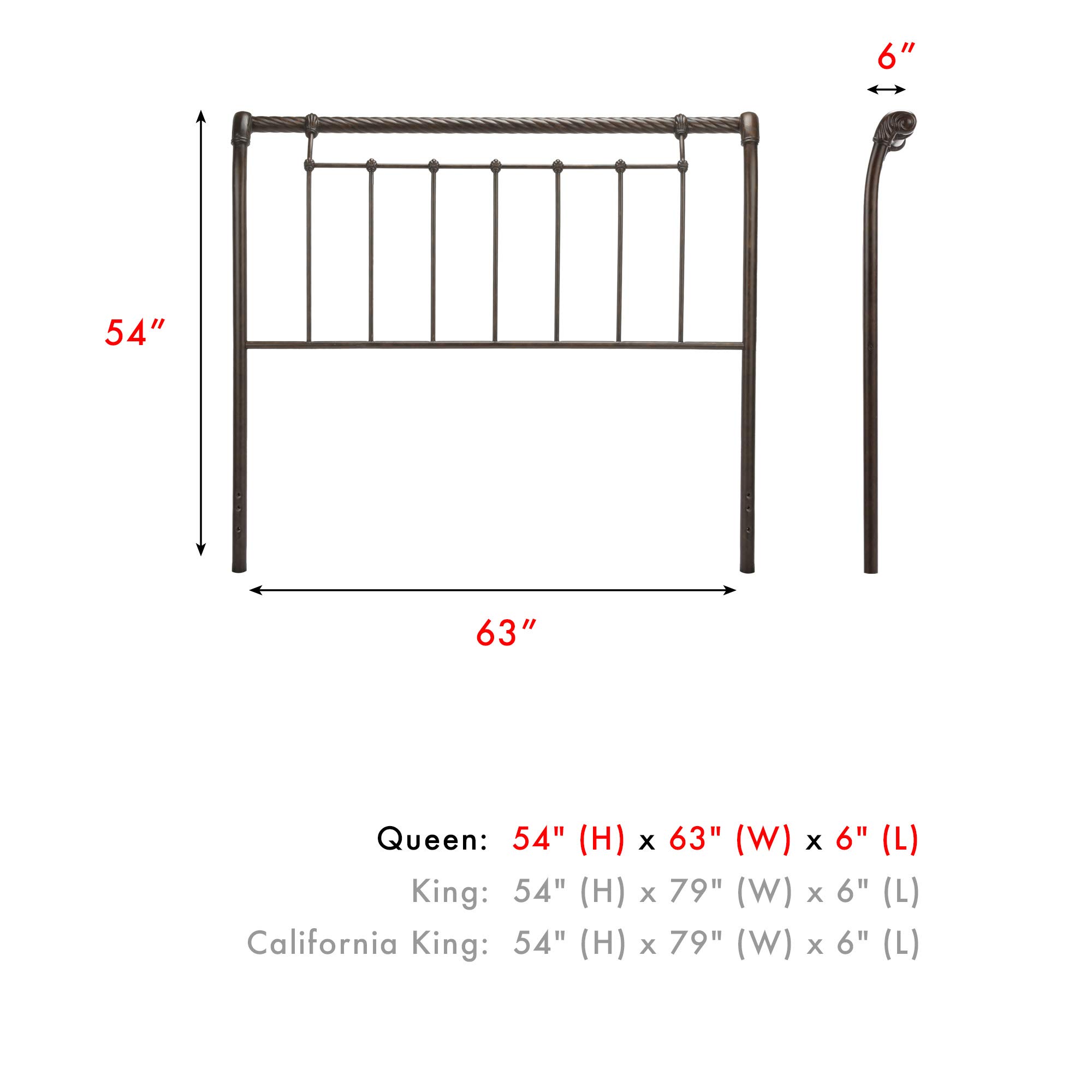 Leggett & Platt Legion Metal SleighStyled Headboard Panel with Twisted