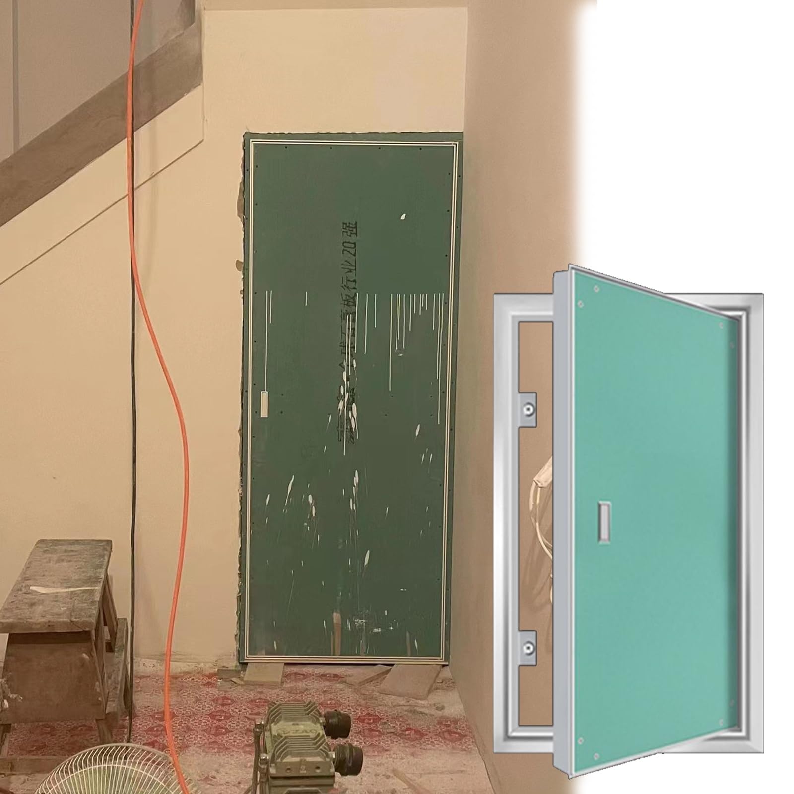 Accès technique invisible : Trappe pour plaque de plâtre contre l'humidité en salle de bain