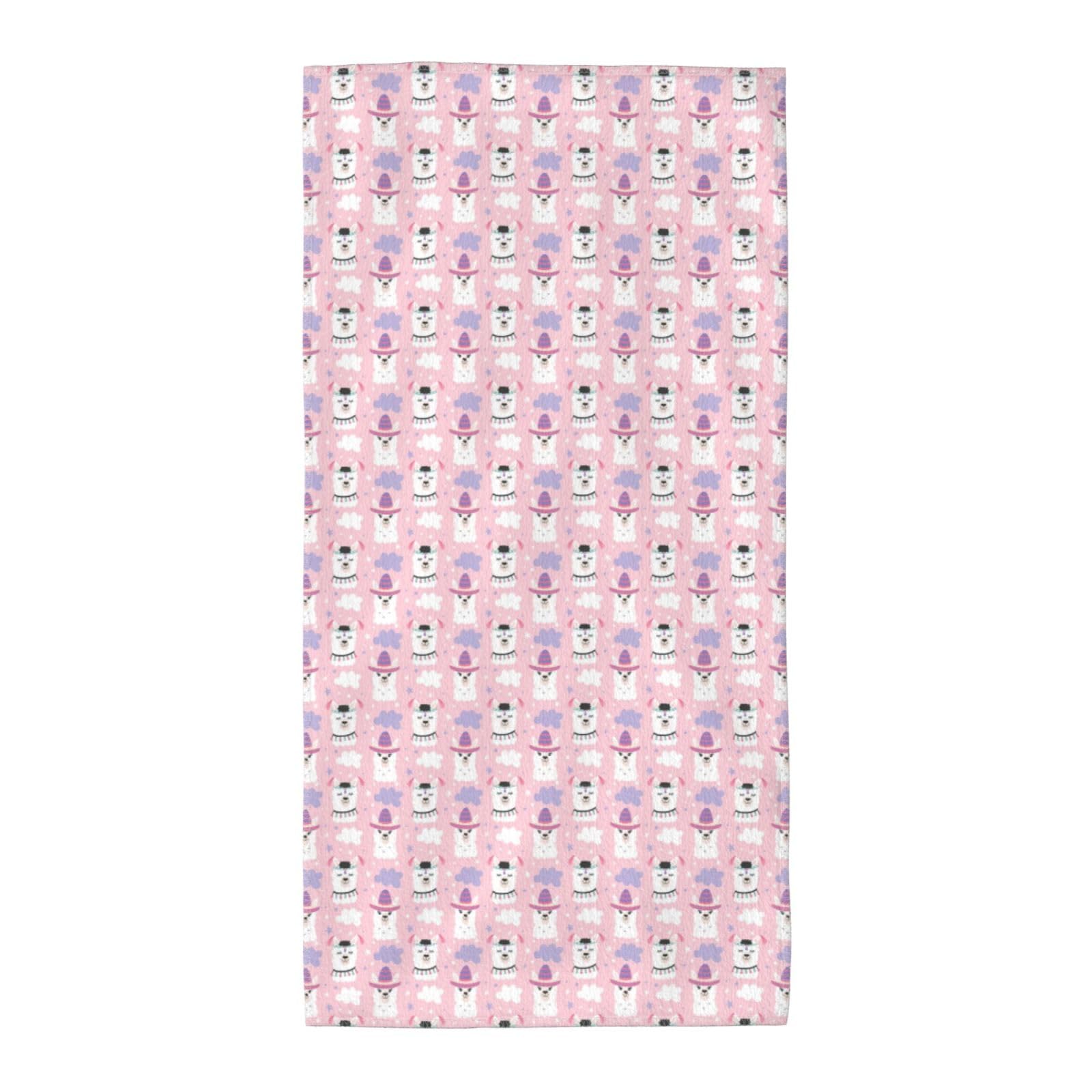 WYCZHY Cartoon Llama Alpaca Printed Quick Dry Beach Towel For Camping Travel Vacation