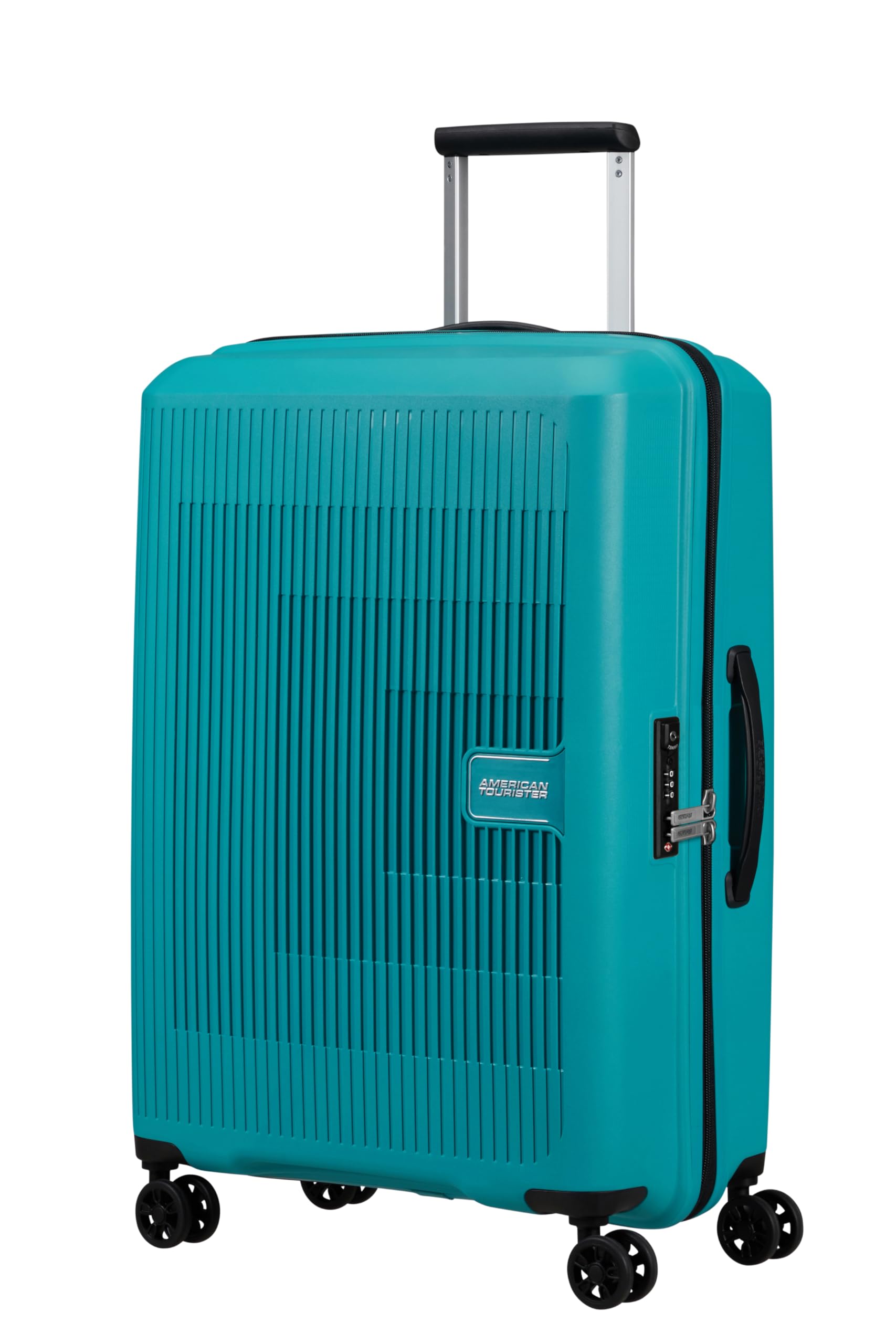 American Tourister Aerostep - Spinner M, Erweiterbarer Koffer, 67 cm, 66.5/72.5 L, Türkis (Turquoise Tonic)
